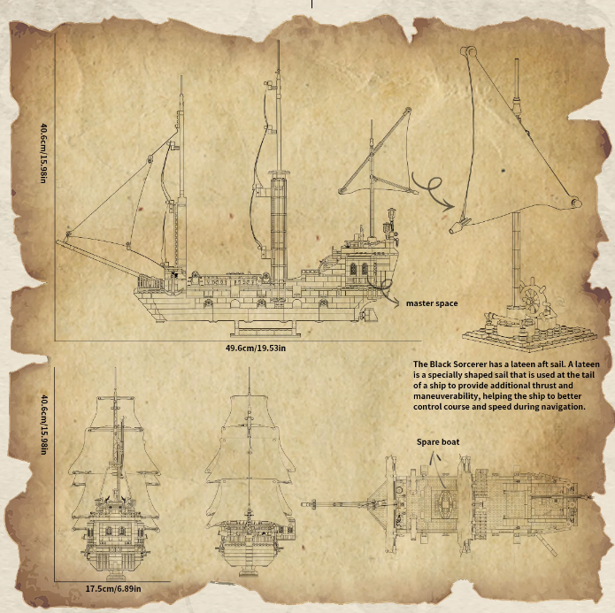 Black Ghost Pirate Ship Building Set