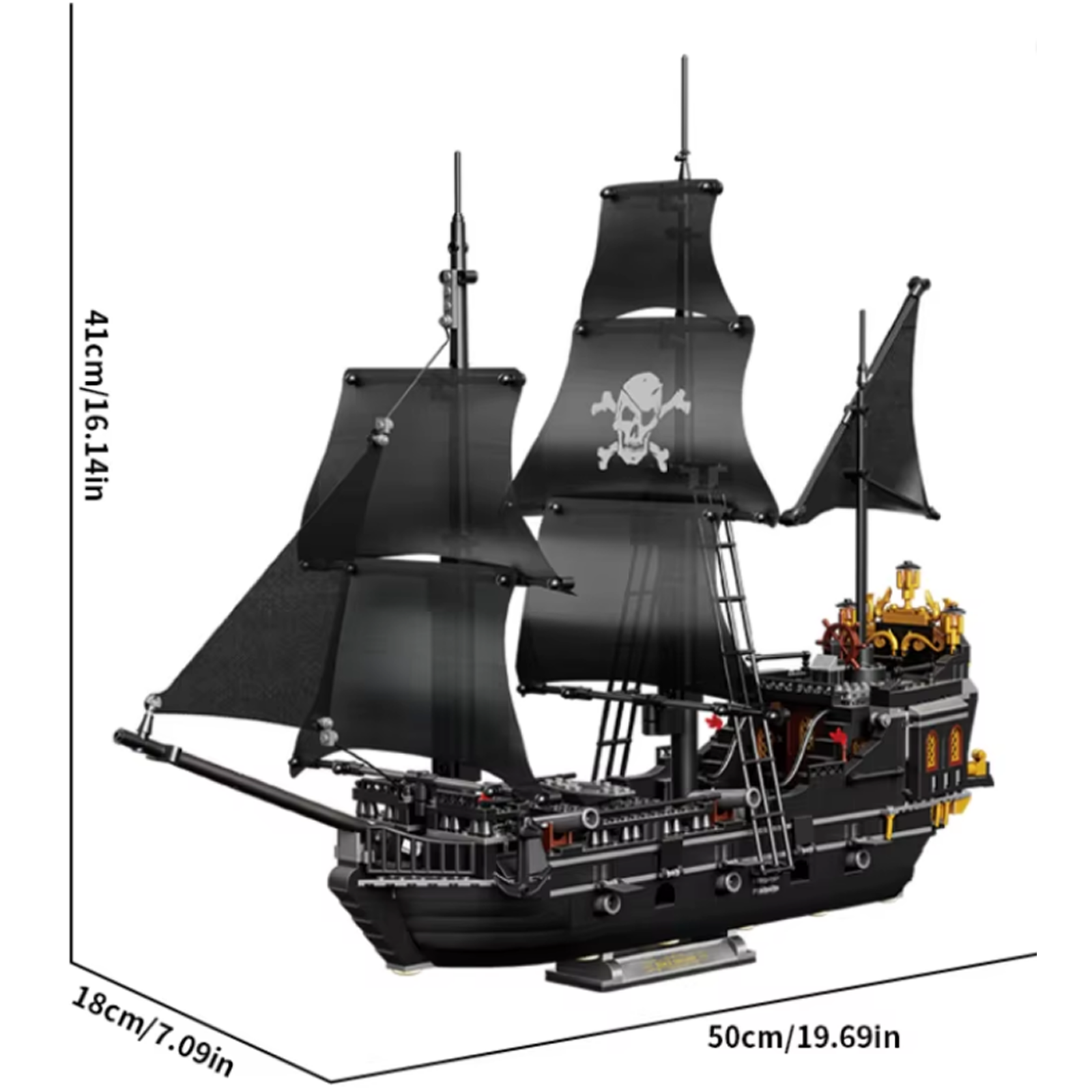 Black Ghost Pirate Ship Building Set