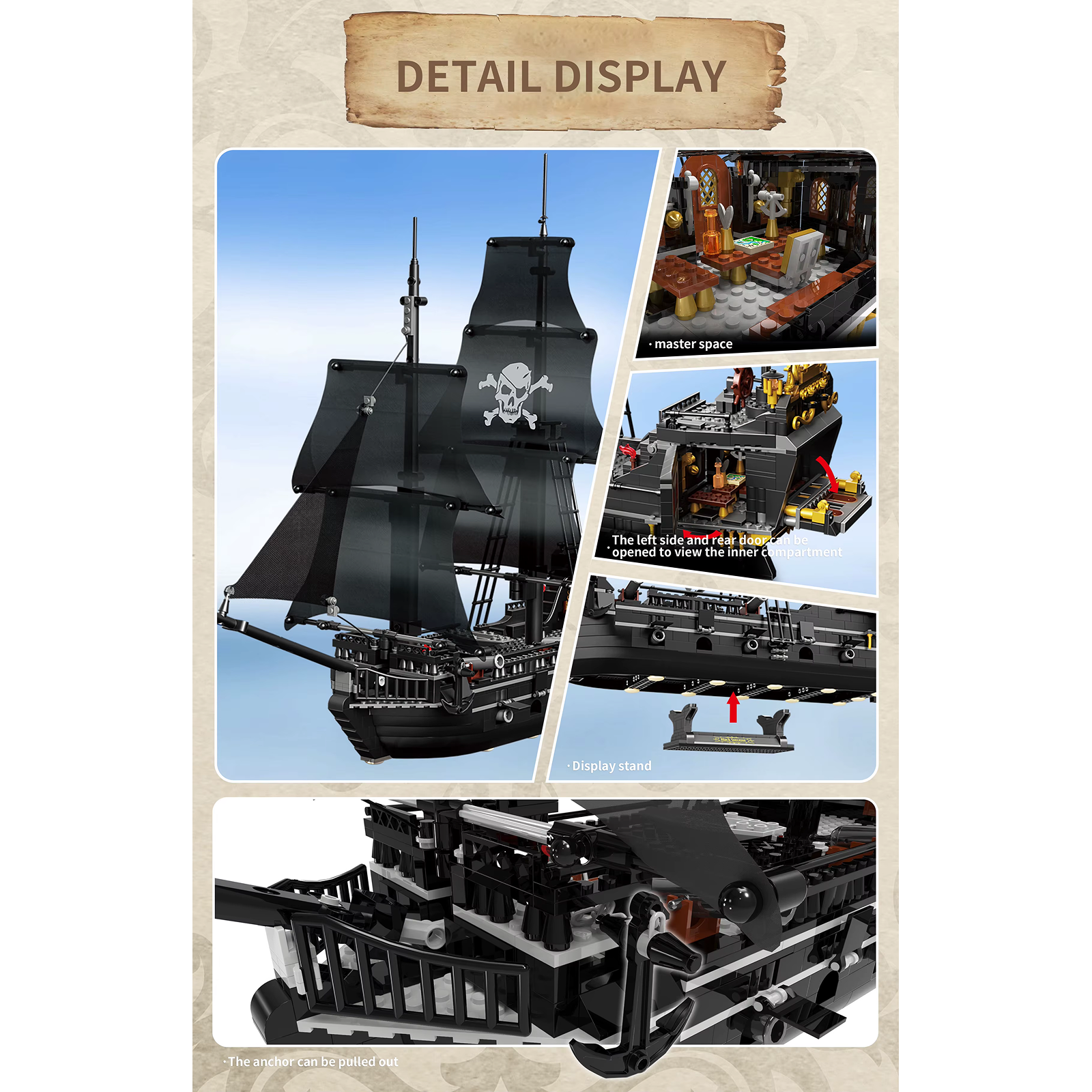 Black Ghost Pirate Ship Building Set
