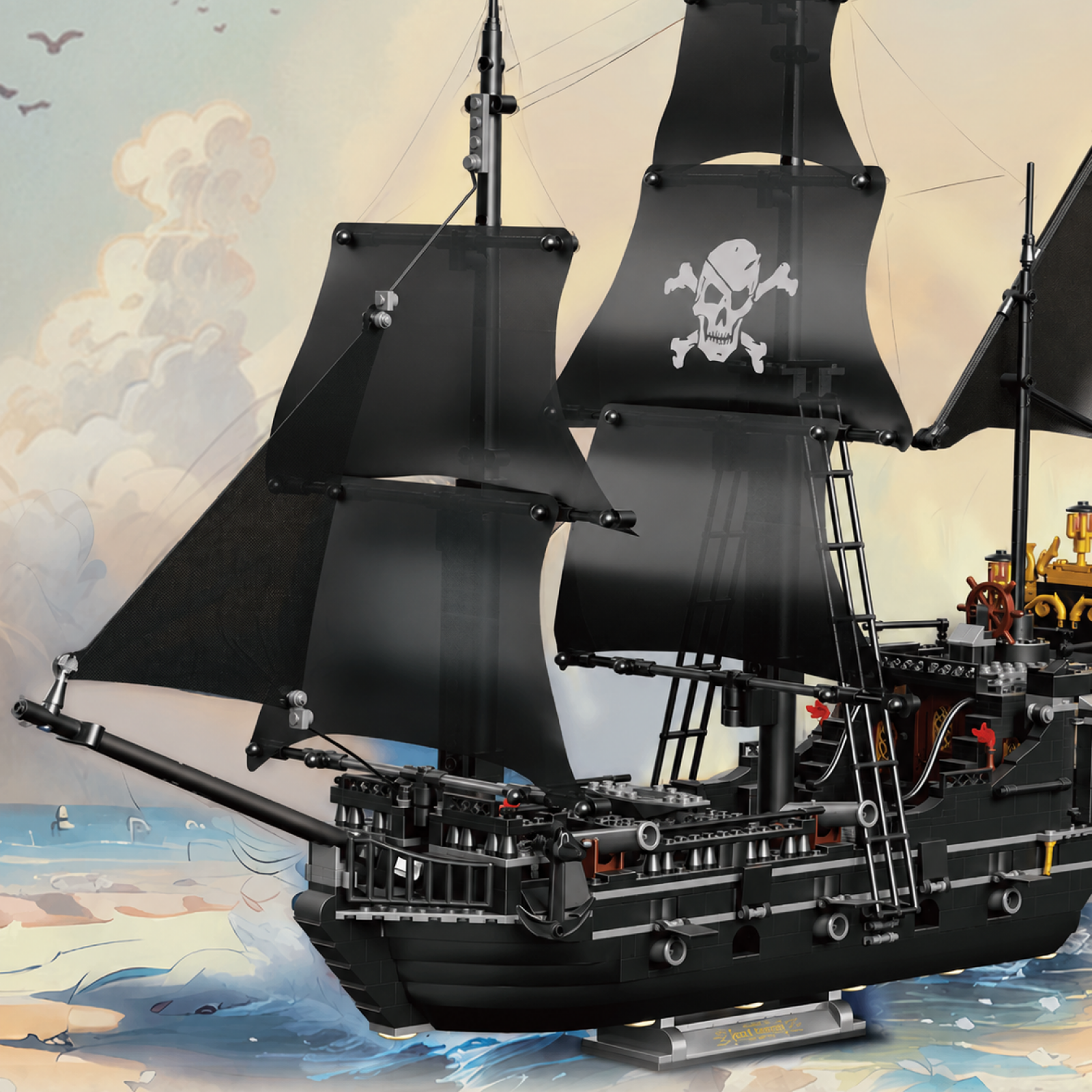 Black Ghost Pirate Ship Building Set