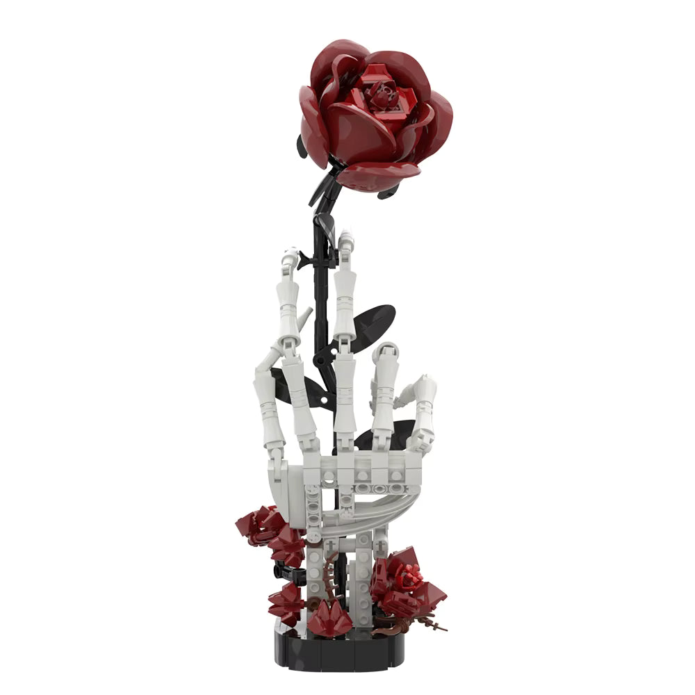Skeleton Hand Holding a Rose Building Set
