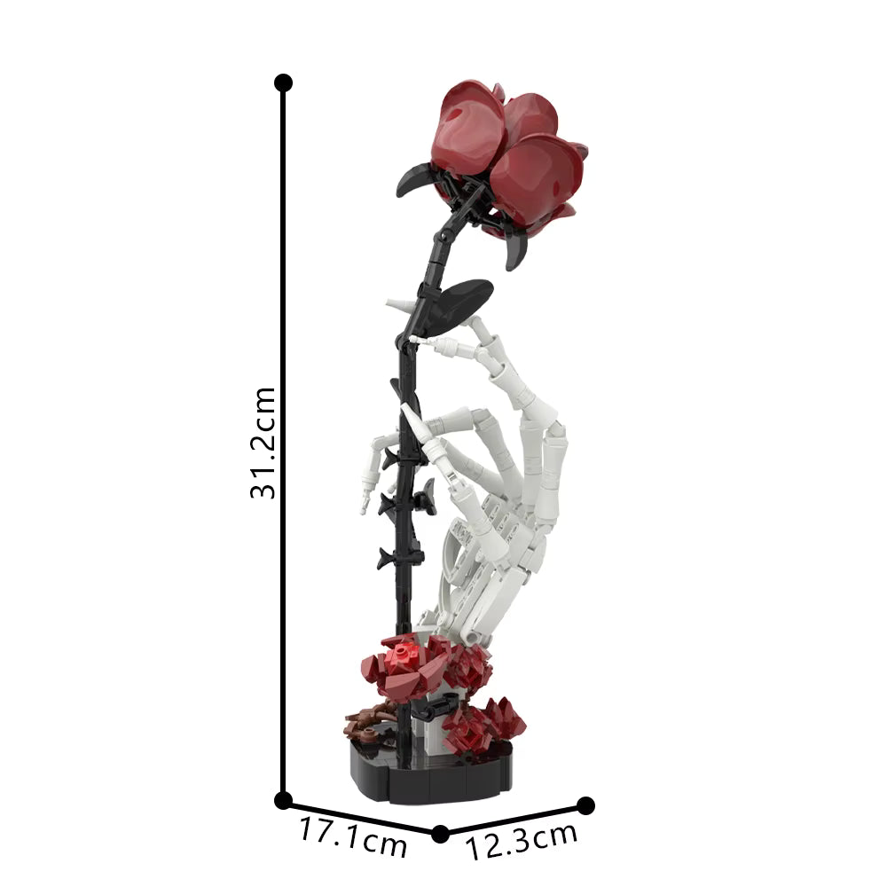 Skeleton Hand Holding a Rose Building Set