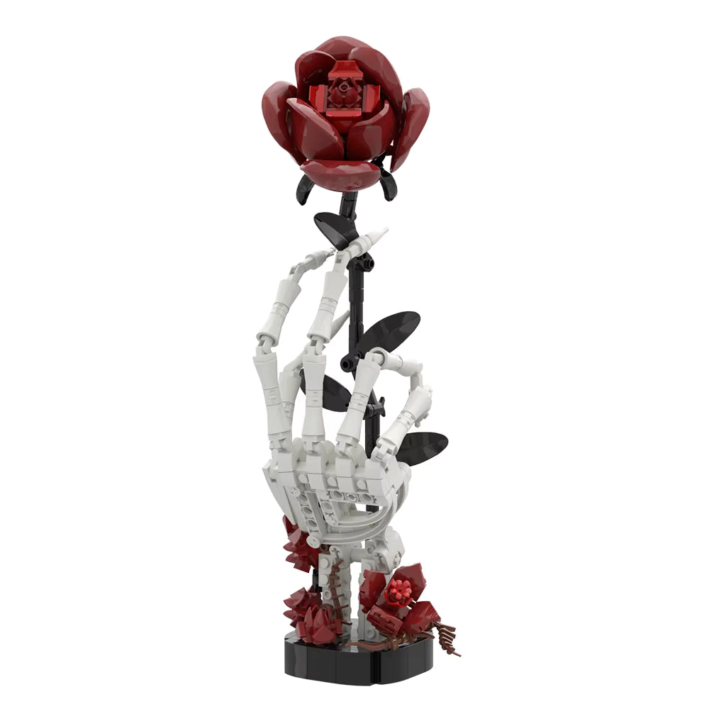Skeleton Hand Holding a Rose Building Set